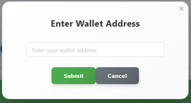 Enter Wallet Address modal