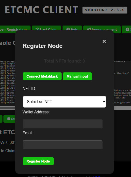 Optimized node registration